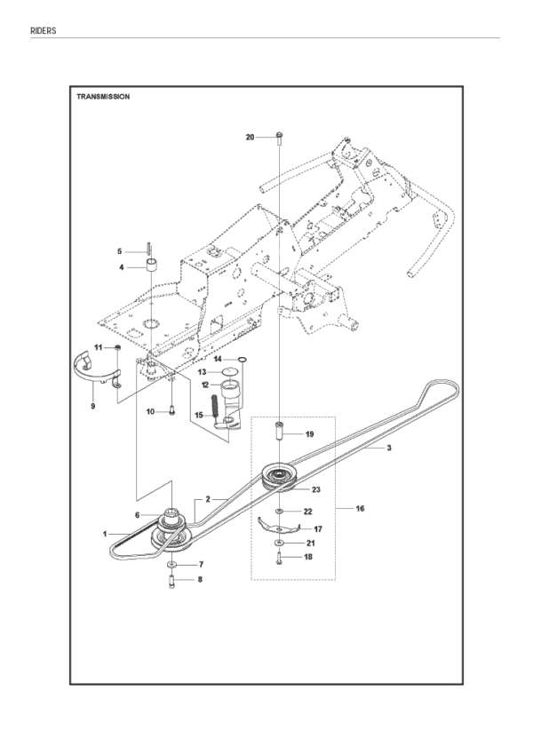 Keilriemen für Husqvarna Rider R214C, R214TC, R 216T AWD