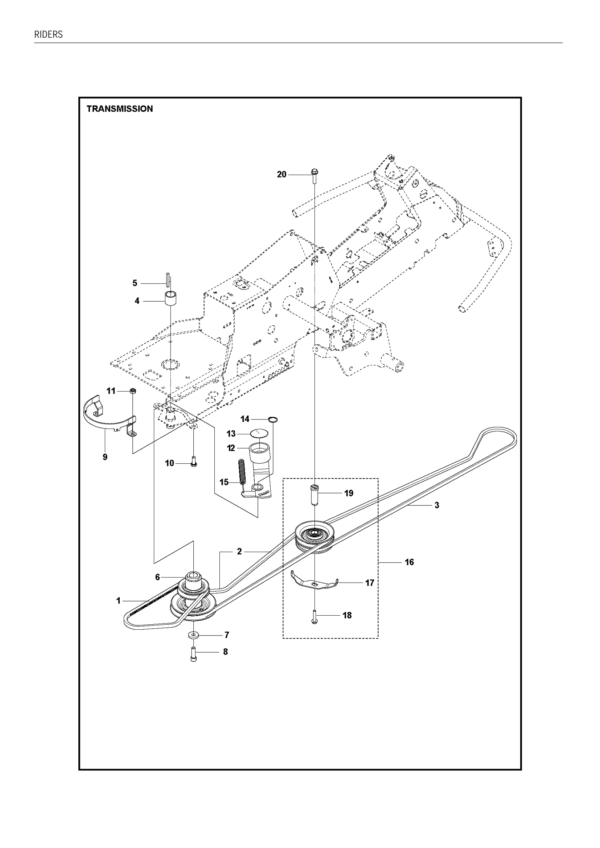 Keilriemen für Husqvarna Rider R 316TX, R 316TX AWD, R 316TsX AWD, R 318X, R 320X AWD